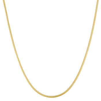 14K Gold Over Silver Semisolid Snake Chain Necklace