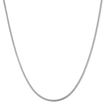 Sterling Silver 22 Inch Semisolid Snake Chain Necklace