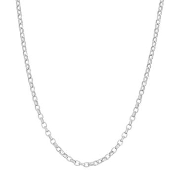 Sterling Silver 22 Inch Semisolid Chain Necklace