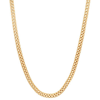14K Gold Over Silver 18 Inch Semisolid Chain Necklace