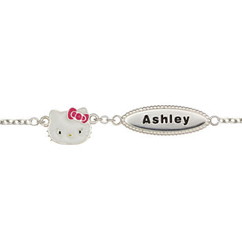 Hello Kitty® Personalized Girls Sterling Silver and Enamel Name Bracelet