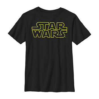 Little & Big Boys Star Wars Logo Crew Neck Short Sleeve Graphic T-Shirt