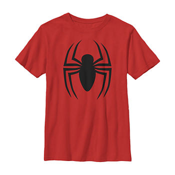 Little & Big Boys Crew Neck Marvel Spiderman Short Sleeve Graphic T-Shirt