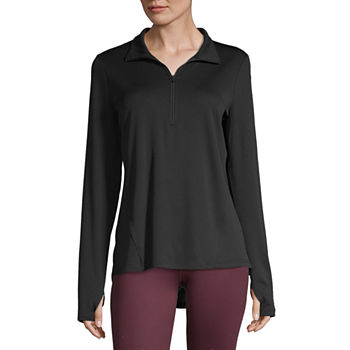 Xersion Womens Long Sleeve Quarter-Zip Pullover