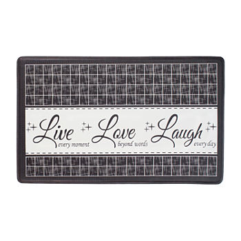 Achim Live-Love-Laugh 18"X30" Rectangular Anti-Fatigue Kitchen Mat