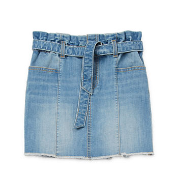 Thereabouts Little & Big Girls Belted Denim Skirt