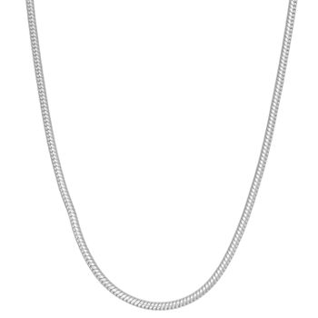 Sterling Silver 24 Inch Semisolid Chain Necklace