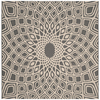 Safavieh Courtyard Collection Jacinth Geometric Indoor/Outdoor Square Area Rug