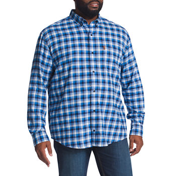 Chaps Flannel Big and Tall Mens Regular Fit Long Sleeve Plaid Button-Down Shirt