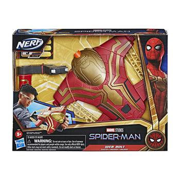 Marvel Spider-Man Web Bolt Nerf Blaster Toy For Kids, Movie-Inspired Design, Includes 3 Elite Nerf Darts