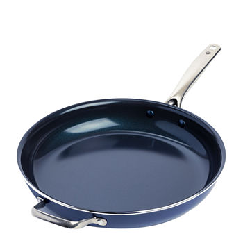 Blue Diamond With Helper Handle Cast Iron Dishwasher Safe Hard Anodized Non-Stick Frying Pan