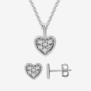 Itsy Bitsy 2-pc. Cubic Zirconia Sterling Silver Heart Jewelry Set