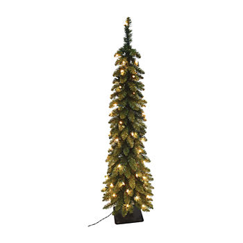 6 Foot 6 Foot Slim Spruce Spruce Pre-Lit Christmas Tree