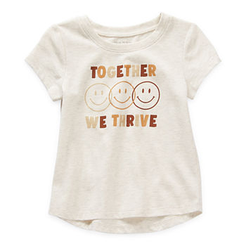 Okie Dokie Toddler Girls Crew Neck Short Sleeve Graphic T-Shirt