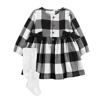 Carter's Baby Girls 2-pc. Long Sleeve Fitted Sleeve A-Line Dress