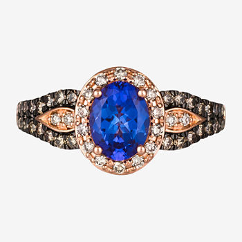 Le Vian® Ring featuring 1 cts. Blueberry Tanzanite®, 1/6 cts. Nude Diamonds™ , 1/3 cts. Chocolate Diamonds®  set in 14K Strawberry Gold®