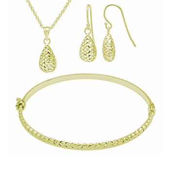 14K Gold Over Silver Pear 4-pc. Jewelry Set