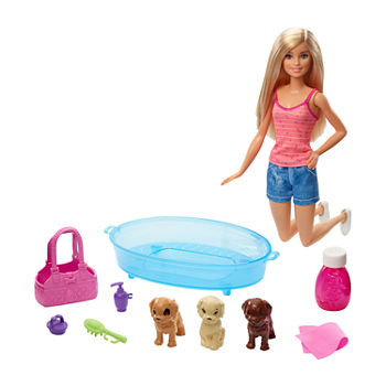 Barbie Doll And Puppy Bath Time Playset