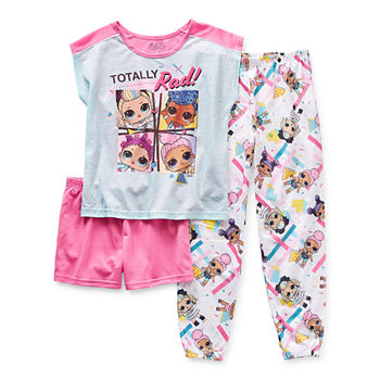 Little & Big Girls 3-pc. LOL Pant Pajama Set