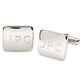 Personalized Polished Rounded Rectangle Cuff Links