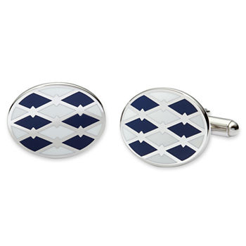 Blue and White Enamel Cuff Links