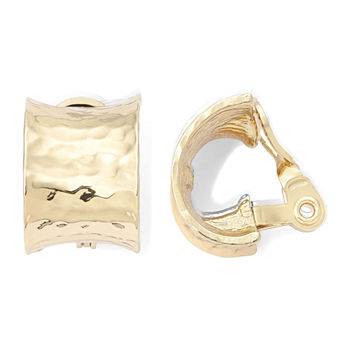 Monet® Gold-Tone J-Hoop Clip-On Earrings