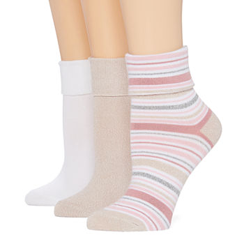 Mixit 3 Pair Turncuff Socks Womens