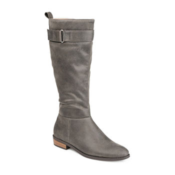 Journee Collection Womens Lelanni Wide Calf Riding Boots Stacked Heel