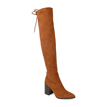 Journee Collection Womens Paras Wide Calf Stacked Heel Over the Knee Boots