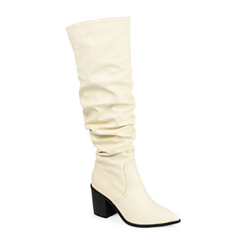 Journee Collection Womens Pia Wide Calf Over the Knee Boots Stacked Heel