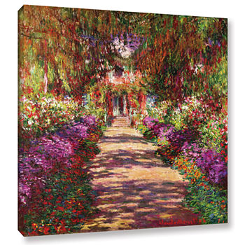 Brushstone A Pathway in Monet's Garden Gallery Wrapped Canvas Wall Art