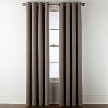 Liz Claiborne Holland Linen 100% Blackout Grommet Top Single Curtain Panel