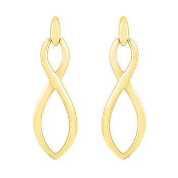 10K Gold 24.7mm Infinity Stud Earrings