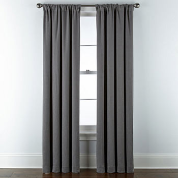 Liz Claiborne Holland Linen 100% Blackout Rod Pocket Single Curtain Panel