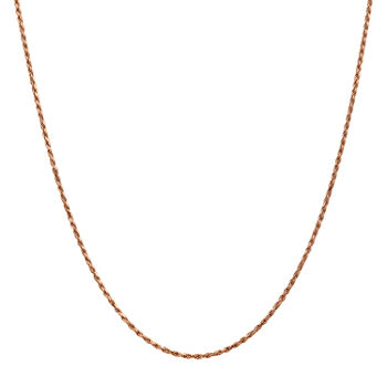 14K Rose Gold Solid Rope Chain Necklace