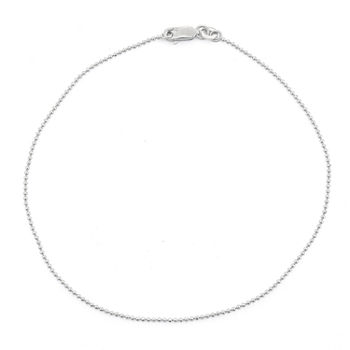 Sterling Silver 10 Inch Solid Bead Ankle Bracelet