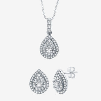 Ever Star 2 CT. T.W. Lab Grown White Diamond 10K White Gold Pear Jewelry Set