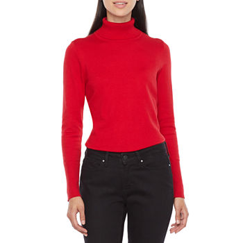 Worthington Tall Womens Turtleneck Long Sleeve Pullover Sweater
