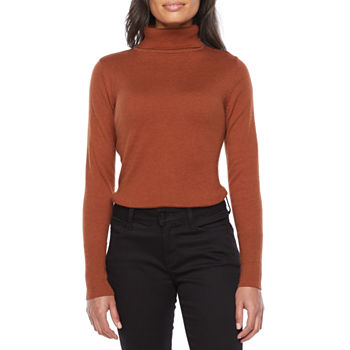 Worthington Tall Womens Turtleneck Long Sleeve Pullover Sweater