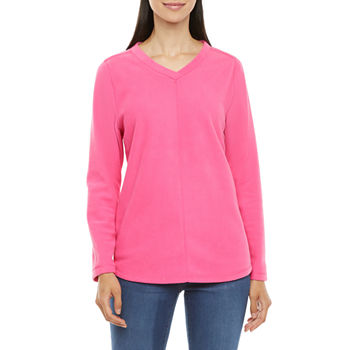 St. John's Bay Tall Womens V Neck Long Sleeve Sweatshirt