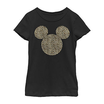 Disney Little & Big Girls Crew Neck Mickey Mouse Short Sleeve Graphic T-Shirt
