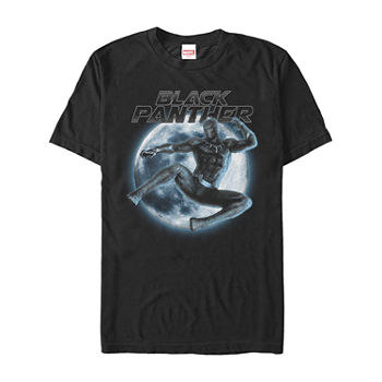 Mens Crew Neck Short Sleeve Classic Fit Black Panther Marvel Graphic T-Shirt