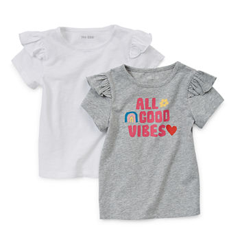 Okie Dokie Toddler Girls 2-pc. U Neck Short Sleeve T-Shirt