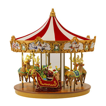 Very Merry Christmas Carousel Animated Tabletop Decor