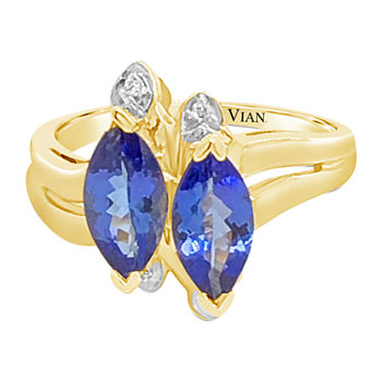 Le Vian Grand Sample Sale™ Ring featuring Blueberry Tanzanite® Vanilla Diamonds® set in 14K Honey Gold™