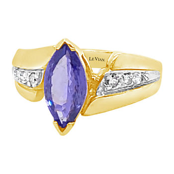 LIMITED QUANTITIES! Le Vian Grand Sample Sale™ Ring featuring Blueberry Tanzanite® Vanilla Diamonds® set in 14K Honey Gold™