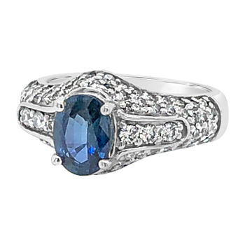 LIMITED QUANTITIES! Le Vian Grand Sample Sale™ Ring featuring Blueberry Sapphire™ Vanilla Diamonds® set in 14K Vanilla Gold®