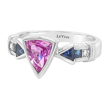 LIMITED QUANTITIES! Le Vian Grand Sample Sale™ Ring featuring 1  1/4 CT. T.W. Bubble Gum Pink Sapphire™ 3/8 CT. T.W. Blueberry Sapphire™  CT. T.W.  1/20 CT. T.W.  set in 18K Vanilla Gold®