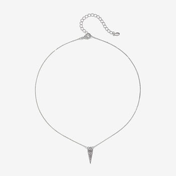 Bijoux Bar 16 Inch Link Round Triangle Chain Necklace