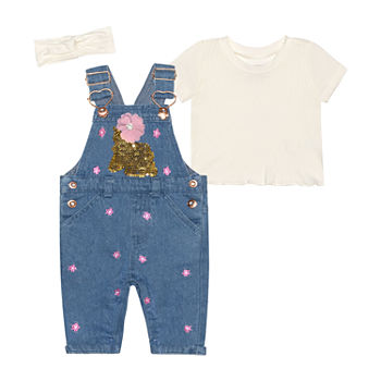 Nannette Baby Baby Girls 2-pc. Overall Set